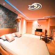 ELLY 36W LED luster, mesiac a hviezda, studené/teplé/neutrálne svetlo, hnedá