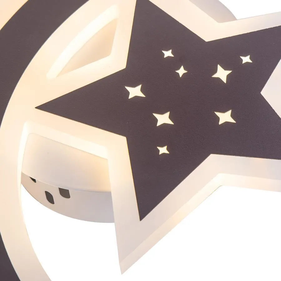 ELLY 36W LED luster, mesiac a hviezda, studené/teplé/neutrálne svetlo, hnedá