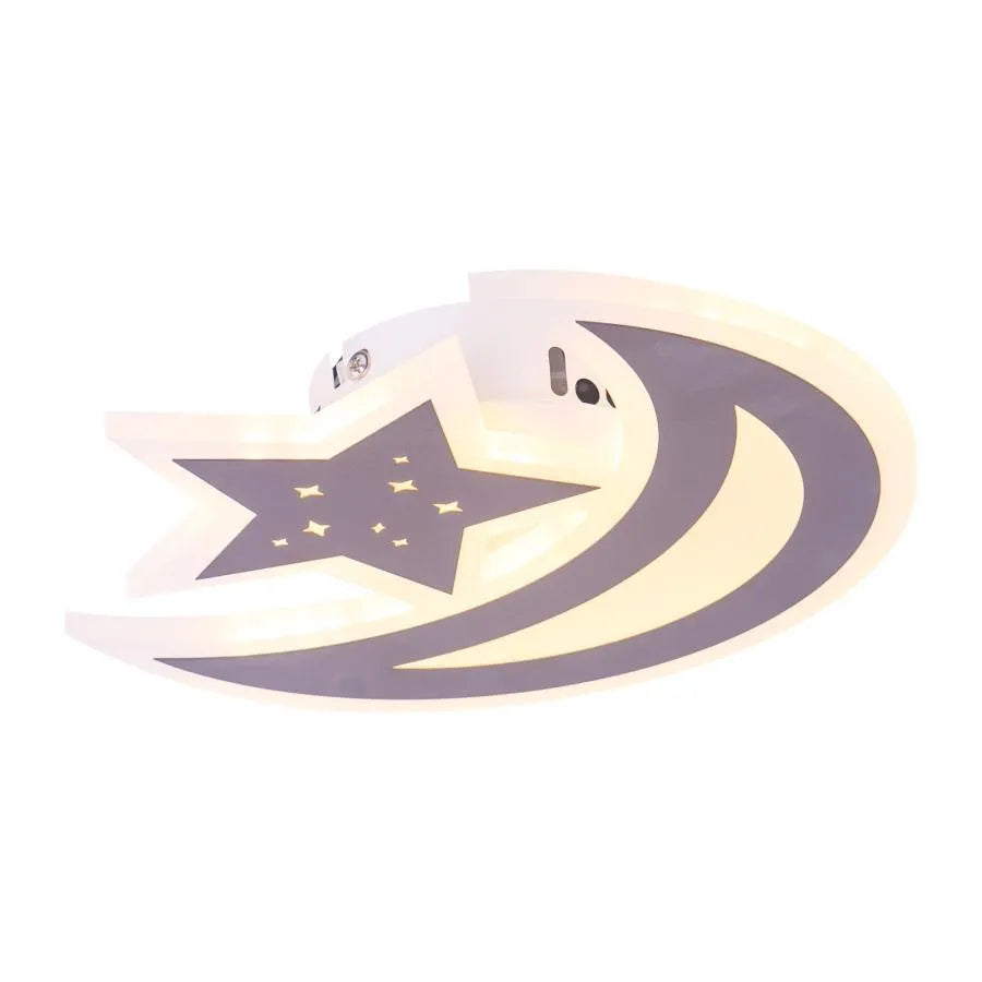 ELLY 36W LED luster, mesiac a hviezda, studené/teplé/neutrálne svetlo, hnedá