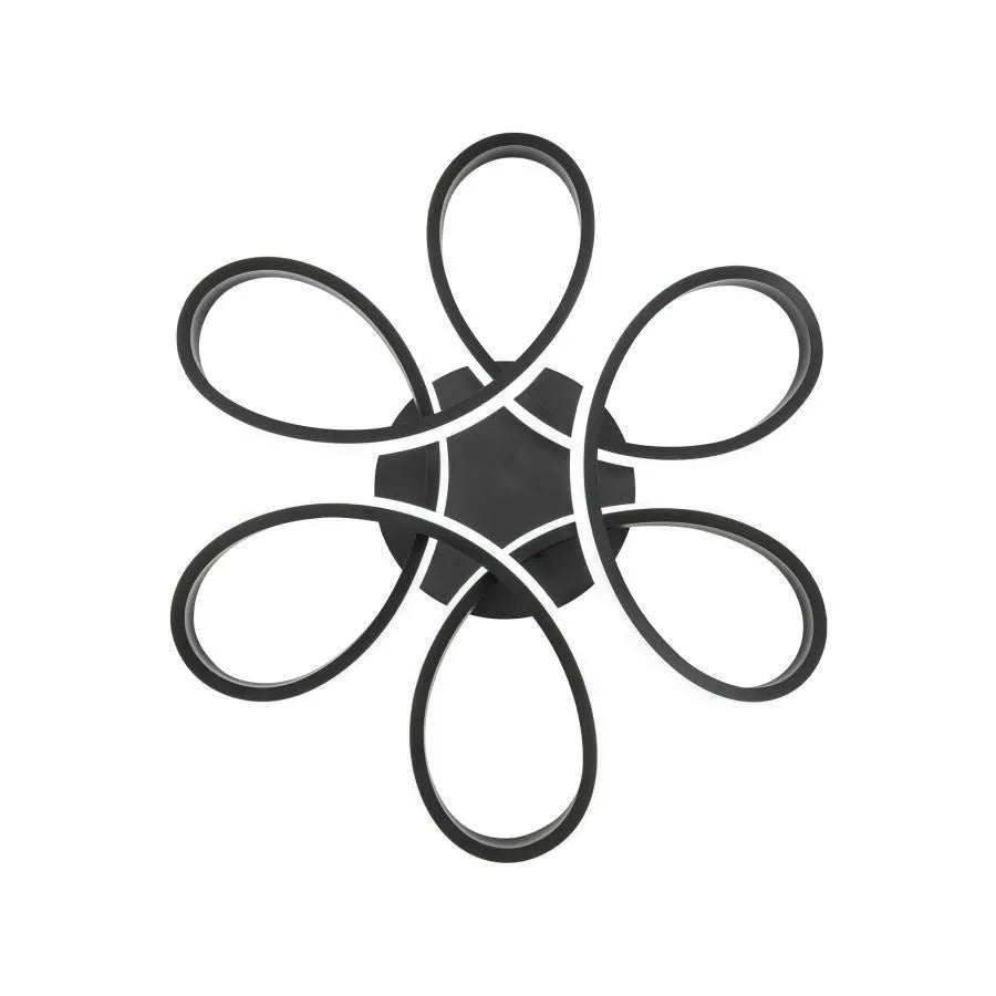 LED luster s diaľkovým ovládaním ELON 120W, vlnitý, studené/teplé/neutrálne svetlo, stmievateľný, čierny