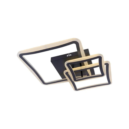 LED luster s diaľkovým ovládaním FARYDA 120W, 3 štvorce, studené/teplé/neutrálne svetlo, stmievateľné, čierny