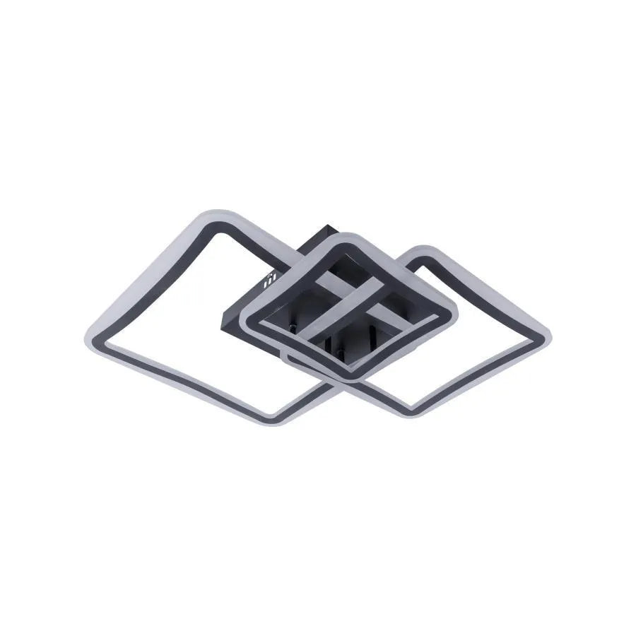 LED luster s diaľkovým ovládaním FARYDA 120W, 3 štvorce, studené/teplé/neutrálne svetlo, stmievateľné, čierny