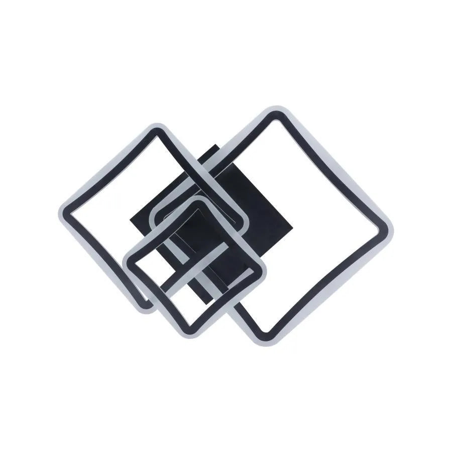 LED luster s diaľkovým ovládaním FARYDA 120W, 3 štvorce, studené/teplé/neutrálne svetlo, stmievateľné, čierny