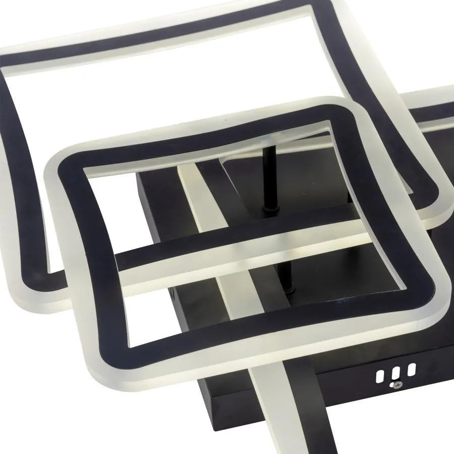 LED luster s diaľkovým ovládaním FARYDA 120W, 3 štvorce, studené/teplé/neutrálne svetlo, stmievateľné, čierny