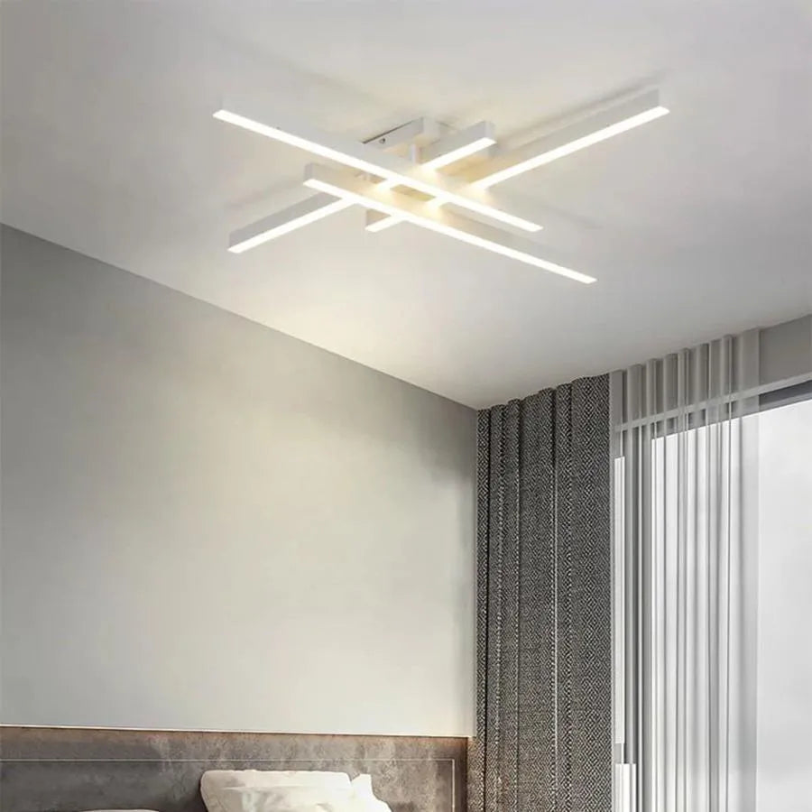 LED luster s diaľkovým ovládaním MORA 80W, 4 Elements, Lineárny, Studené/Teplé/Neutrálne svetlo, Stmievateľné, Biely