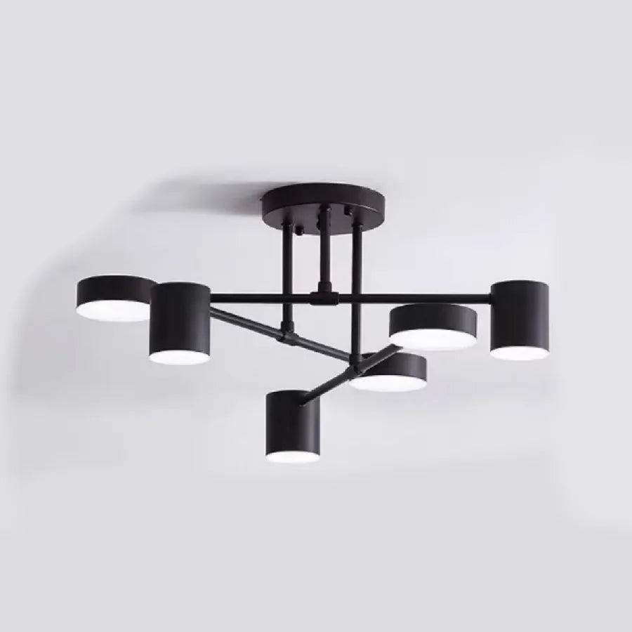 LED luster GALIOS 72W, 6 prvkov, studené/teplé/neutrálne svetlo, čierny