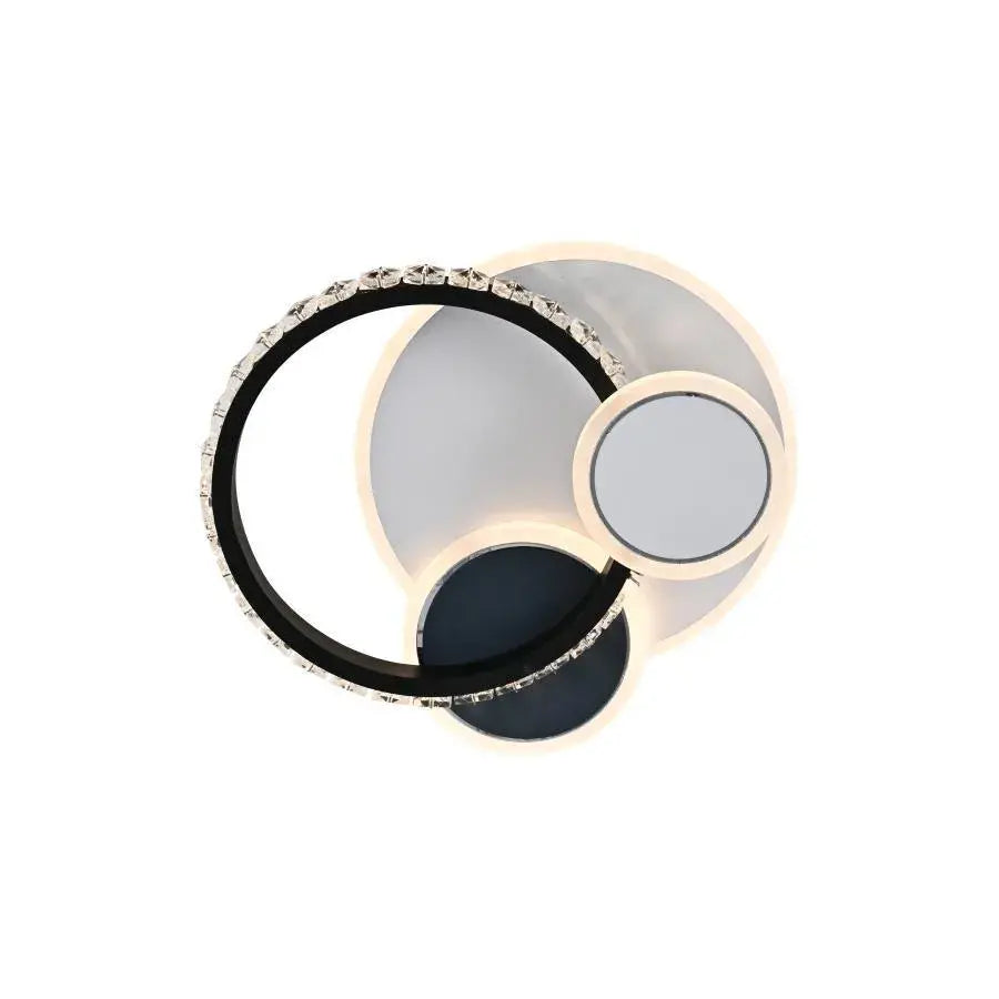 LED krištáľový luster GELLA 48W, okrúhly, studené/teplé/neutrálne svetlo, čiernobiely