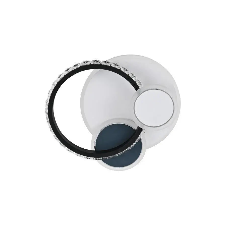 LED krištáľový luster GELLA 48W, okrúhly, studené/teplé/neutrálne svetlo, čiernobiely