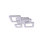 LED luster s diaľkovým ovládaním a krištáľovým QUADRIS RGB, 78W, 4 štvorce, studené/teplé/neutrálne svetlo, stmievateľné, biela
