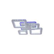 LED luster s diaľkovým ovládaním a krištáľovým QUADRIS RGB, 78W, 4 štvorce, studené/teplé/neutrálne svetlo, stmievateľné, biela