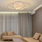 LED luster s gentianom diaľkovým ovládaním, 75 W, 3 elipsy, studené/horúce/neutrálne svetlo, nestabilné, biele