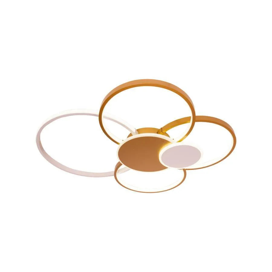 LED luster s diaľkovým ovládaním KILLIAN 74W, 6 kruhov, studené/teplé/neutrálne svetlo, stmievateľné, biele zlato