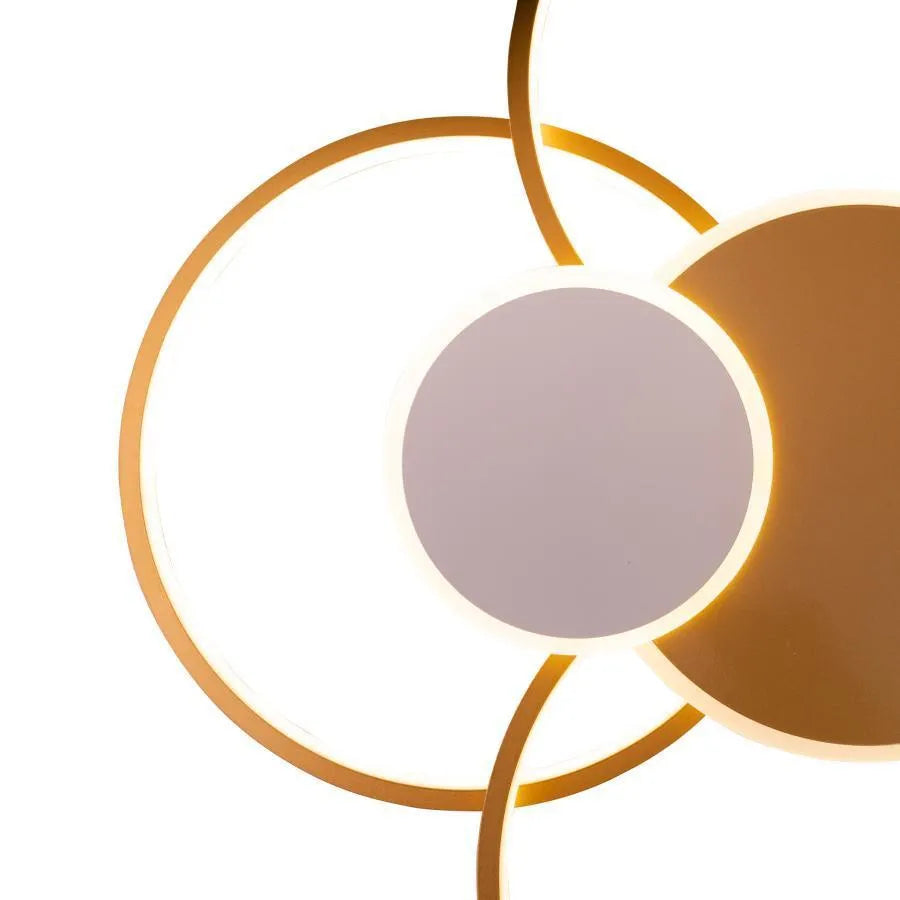 LED luster s diaľkovým ovládaním KILLIAN 74W, 6 kruhov, studené/teplé/neutrálne svetlo, stmievateľné, biele zlato