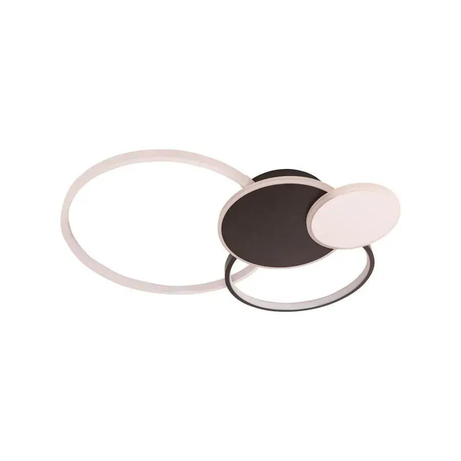 LED luster s diaľkovým ovládaním KILLIAN 80W, 4 kruhy, studené/teplé/neutrálne svetlo, stmievateľné, čierna biela