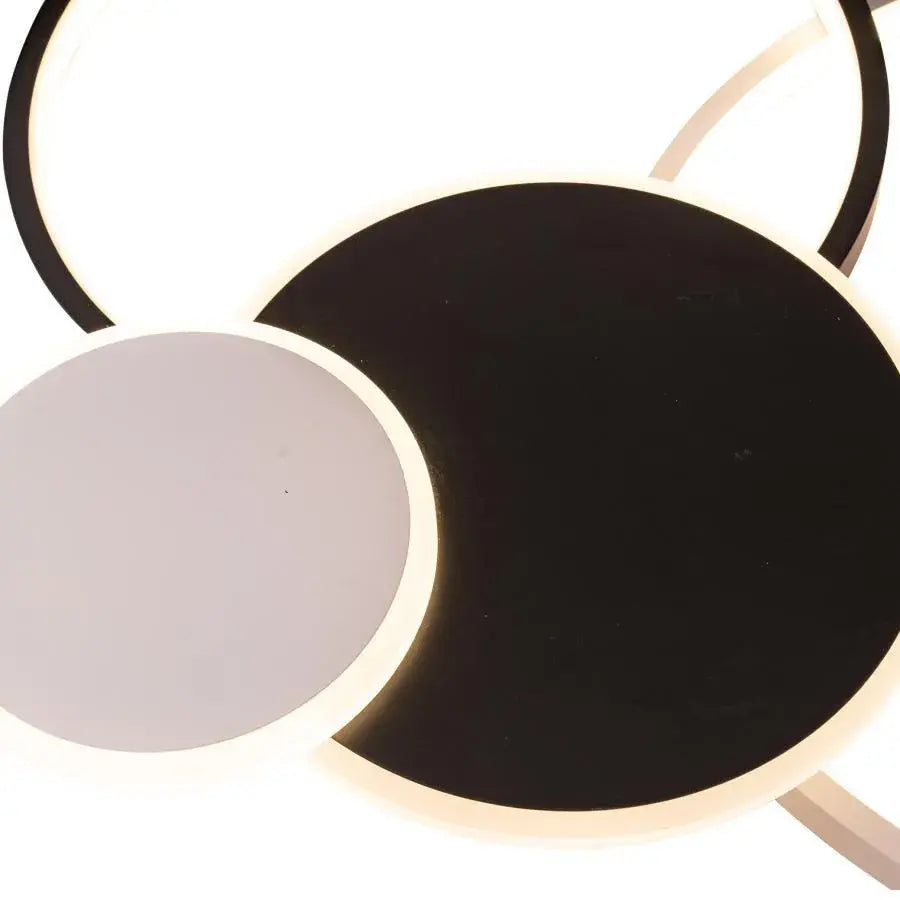 LED luster s diaľkovým ovládaním KILLIAN 80W, 4 kruhy, studené/teplé/neutrálne svetlo, stmievateľné, čierna biela