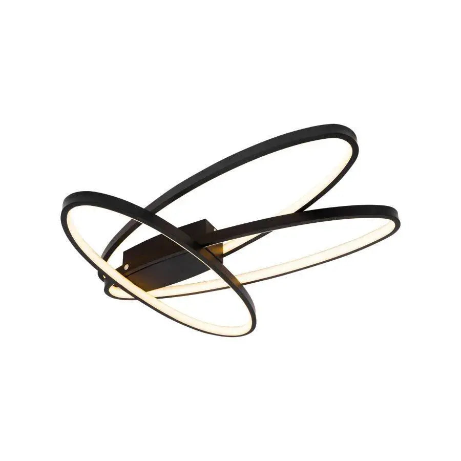 LED luster s diaľkovým ovládaním ORBITA 83W, 3 prvky, oválny, studené/teplé/neutrálne svetlo, stmievateľné, čierny