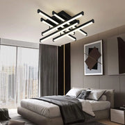 LED luster s diaľkovým ovládaním MORA 120W, 6 prvkov, lineárny, studené/teplé/neutrálne svetlo, stmievateľné, čierny