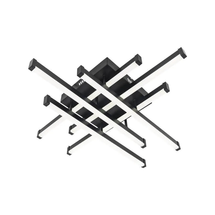 LED luster s diaľkovým ovládaním MORA 120W, 6 prvkov, lineárny, studené/teplé/neutrálne svetlo, stmievateľné, čierny