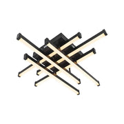 LED luster s diaľkovým ovládaním MORA 120W, 6 prvkov, lineárny, studené/teplé/neutrálne svetlo, stmievateľné, čierny