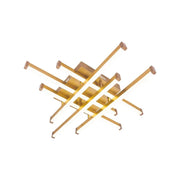 LED luster s diaľkovým ovládaním MORA 120W, 6 prvkov, lineárne, studené/teplé/neutrálne svetlo, stmievateľné, lesklé zlato