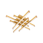 LED luster s diaľkovým ovládaním MORA 120W, 6 prvkov, lineárne, studené/teplé/neutrálne svetlo, stmievateľné, lesklé zlato