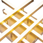 LED luster s diaľkovým ovládaním MORA 120W, 6 prvkov, lineárne, studené/teplé/neutrálne svetlo, stmievateľné, lesklé zlato