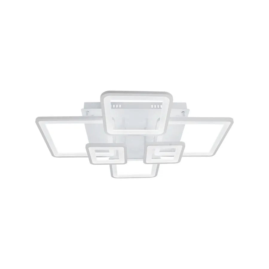LED luster s diaľkovým ovládaním ELLA 124W, 6 štvorcových, studené/teplé/neutrálne svetlo, stmievateľné, biela