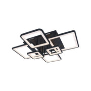 LED luster s diaľkovým ovládaním, Ella, 6 štvorcov, 114 W, studené/horúce/neutrálne svetlo, nemilosrdné, čierne