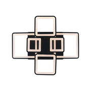 LED luster s diaľkovým ovládaním, Ella, 6 štvorcov, 114 W, studené/horúce/neutrálne svetlo, nemilosrdné, čierne
