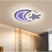 LED luster s diaľkovým ovládaním CORALIA RGB 81W, Mesiac a hviezda, Studené/Teplé/Neutrálne svetlo Stmievateľné Biele