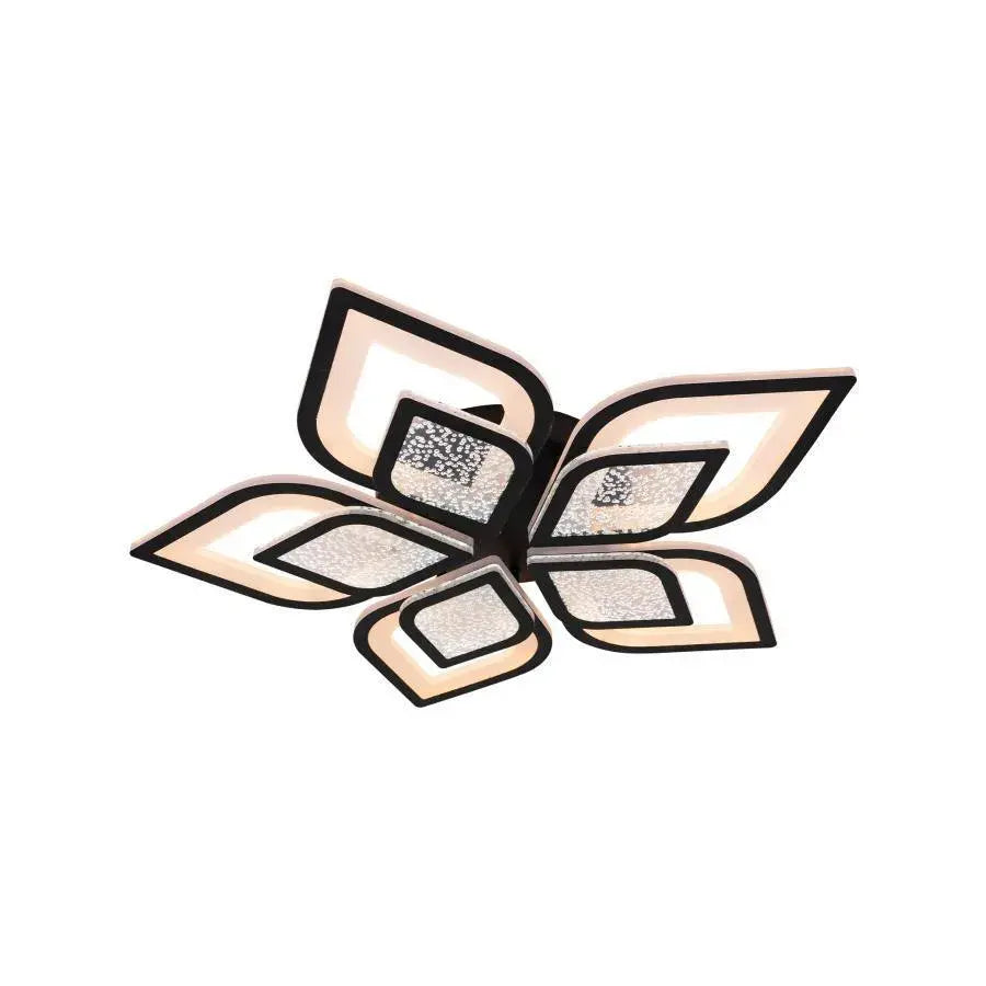 LED luster s diaľkovým ovládaním DALIA 170W, 5 okvetných lístkov, Studené/Teplé/Neutrálne svetlo, Stmievateľné, Čierny