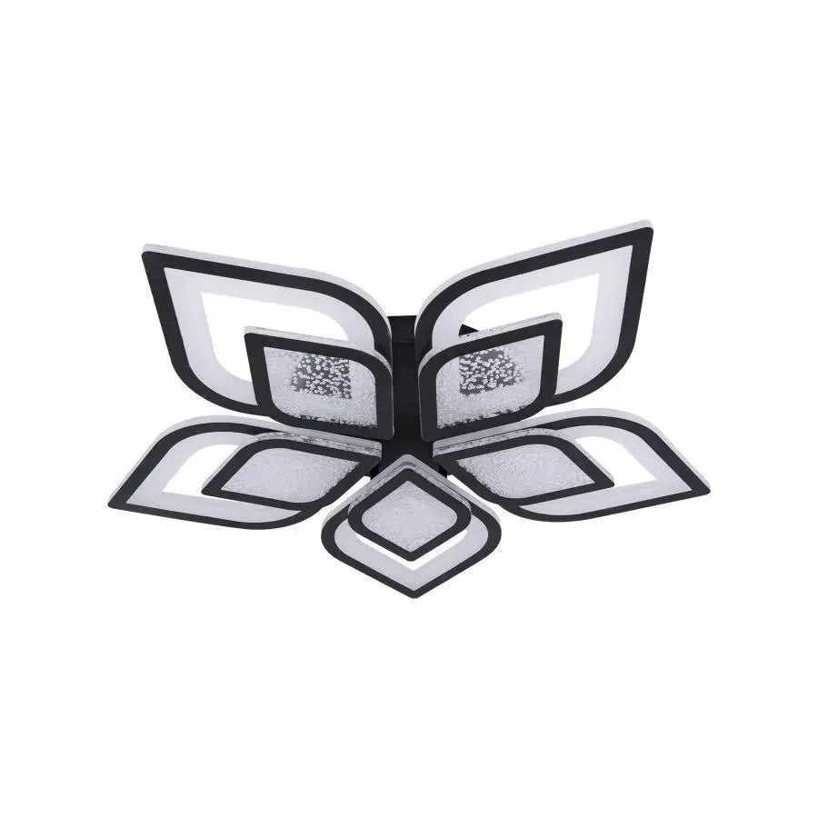 LED luster s diaľkovým ovládaním DALIA 170W, 5 okvetných lístkov, Studené/Teplé/Neutrálne svetlo, Stmievateľné, Čierny