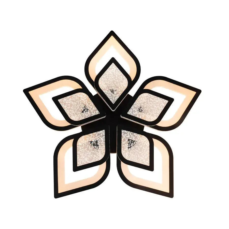 LED luster s diaľkovým ovládaním DALIA 170W, 5 okvetných lístkov, Studené/Teplé/Neutrálne svetlo, Stmievateľné, Čierny