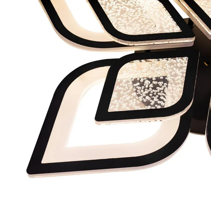 LED luster s diaľkovým ovládaním DALIA 170W, 5 okvetných lístkov, Studené/Teplé/Neutrálne svetlo, Stmievateľné, Čierny