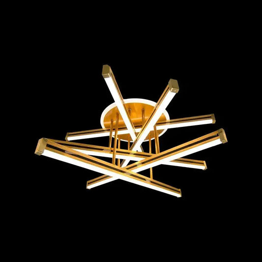 LED luster s diaľkovým ovládaním ARICI 90W, 6 prvkov, lineárne, studené/teplé/neutrálne svetlo, stmievateľné, biele zlato