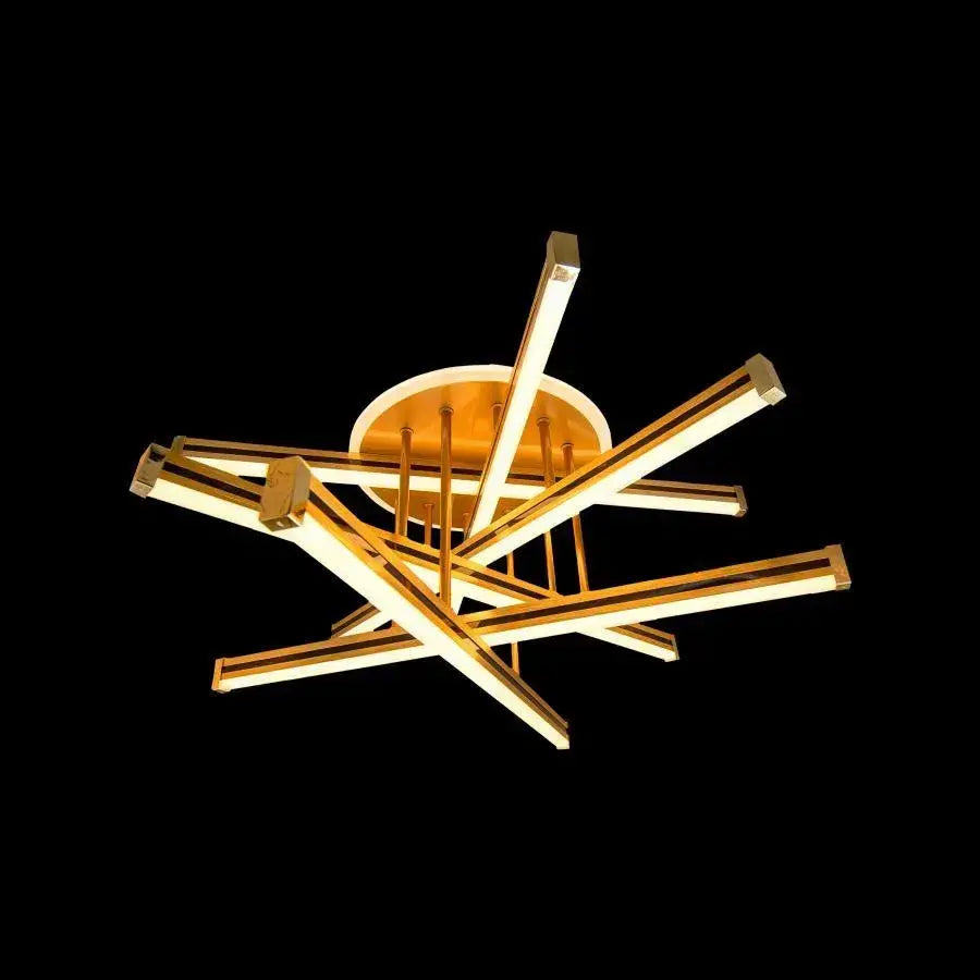 LED luster s diaľkovým ovládaním ARICI 90W, 6 prvkov, lineárne, studené/teplé/neutrálne svetlo, stmievateľné, biele zlato