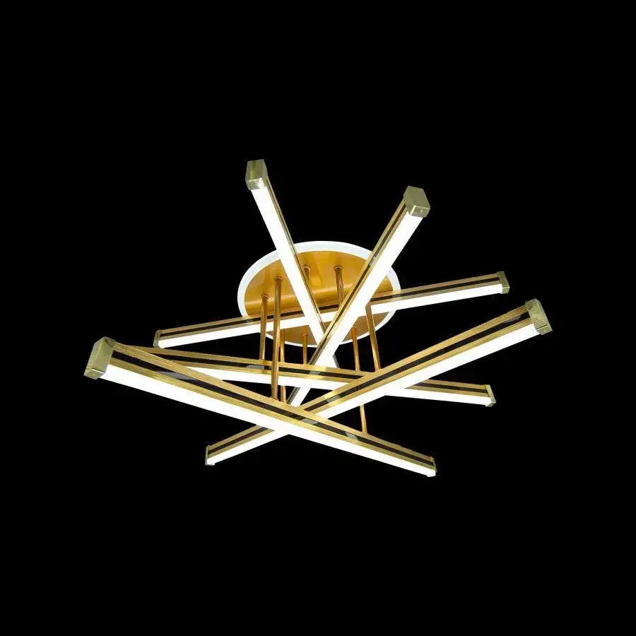 LED luster s diaľkovým ovládaním ARICI 90W, 6 prvkov, lineárne, studené/teplé/neutrálne svetlo, stmievateľné, biele zlato