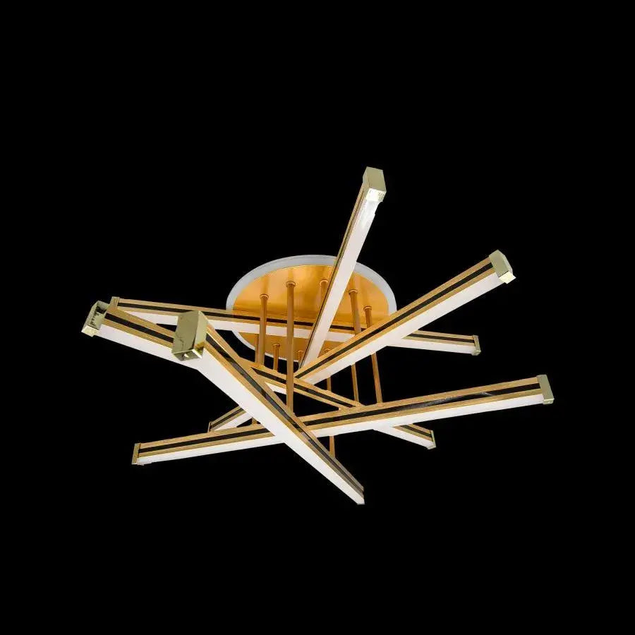 LED luster s diaľkovým ovládaním ARICI 90W, 6 prvkov, lineárne, studené/teplé/neutrálne svetlo, stmievateľné, biele zlato