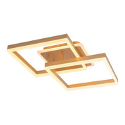 LED luster s diaľkovým ovládaním ARWEN 142W, 2 štvorce, studené/teplé/neutrálne svetlo, stmievateľné, zlaté