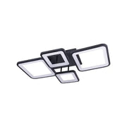 LED luster s diaľkovým ovládaním, ella, 4 štvorce, 88 W, studené/horúce/neutrálne svetlo, nestabilné, čierne