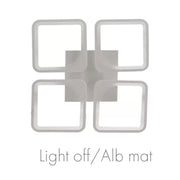 LED luster s diaľkovým ovládaním, Zoe, 4 štvorce, 52 W, studené/horúce/neutrálne svetlo, nestabilné, biele