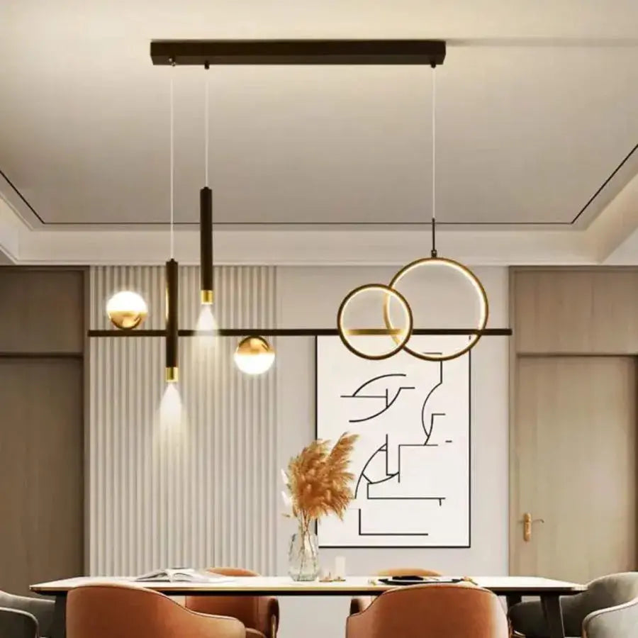 Závesný LED luster s diaľkovým ovládaním DAMARA 46W, studené/teplé/neutrálne svetlo, stmievateľné, čierne, výškovo nastaviteľné