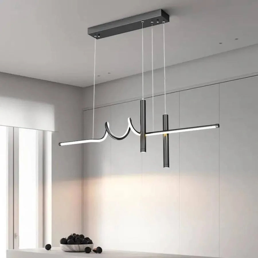 Závesný LED luster s diaľkovým ovládaním DANNA 35W, studené/teplé/neutrálne svetlo, stmievateľné, čierne, výškovo nastaviteľné