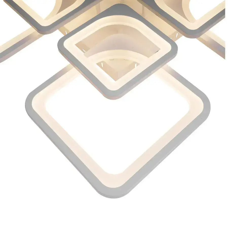 LED luster s diaľkovým ovládaním ZOE 135W, 8 štvorcových, studené/teplé/neutrálne svetlo, stmievateľné, biela