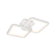 LED luster s diaľkovým ovládaním, Zoe, 2 štvorce, 39 W, studené/horúce/neutrálne svetlo, nemilosrdné, biele