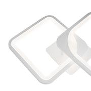 LED luster s diaľkovým ovládaním, Zoe, 2 štvorce, 39 W, studené/horúce/neutrálne svetlo, nemilosrdné, biele