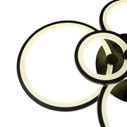 LED luster s diaľkovým ovládaním ALANI 152W, 6 kruhov, studené/teplé/neutrálne svetlo, stmievateľné, čierny