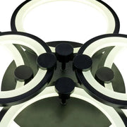 LED luster s diaľkovým ovládaním ALANI 152W, 6 kruhov, studené/teplé/neutrálne svetlo, stmievateľné, čierny