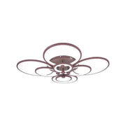 LED luster s diaľkovým ovládaním ALANI 200W, 8 kruhov, studené/teplé/neutrálne svetlo, stmievateľné, hnedá