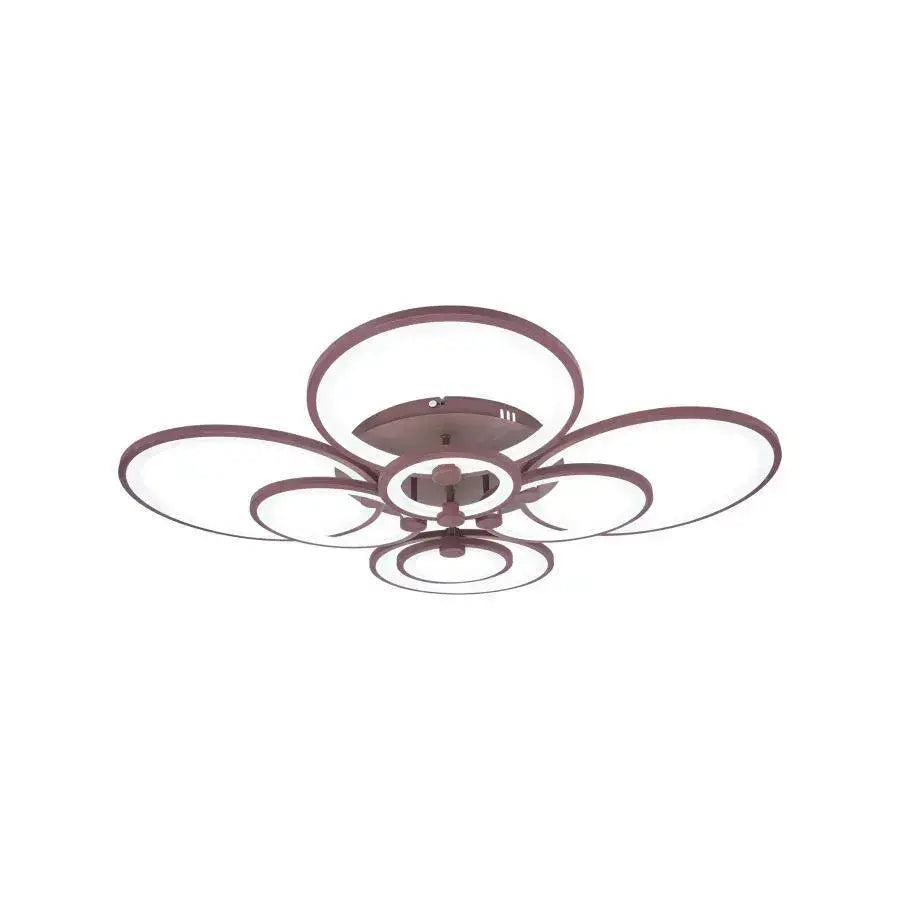 LED luster s diaľkovým ovládaním ALANI 200W, 8 kruhov, studené/teplé/neutrálne svetlo, stmievateľné, hnedá